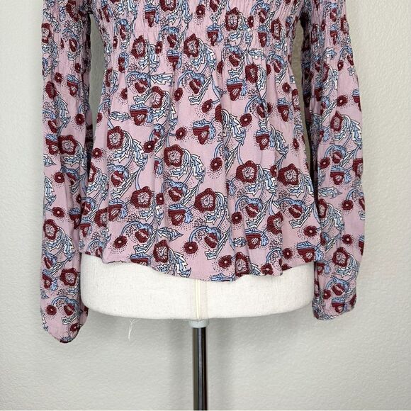 Calligraphie Boho Floral Smoked Romantic Long Sleeves Top - Picture 8 of 11